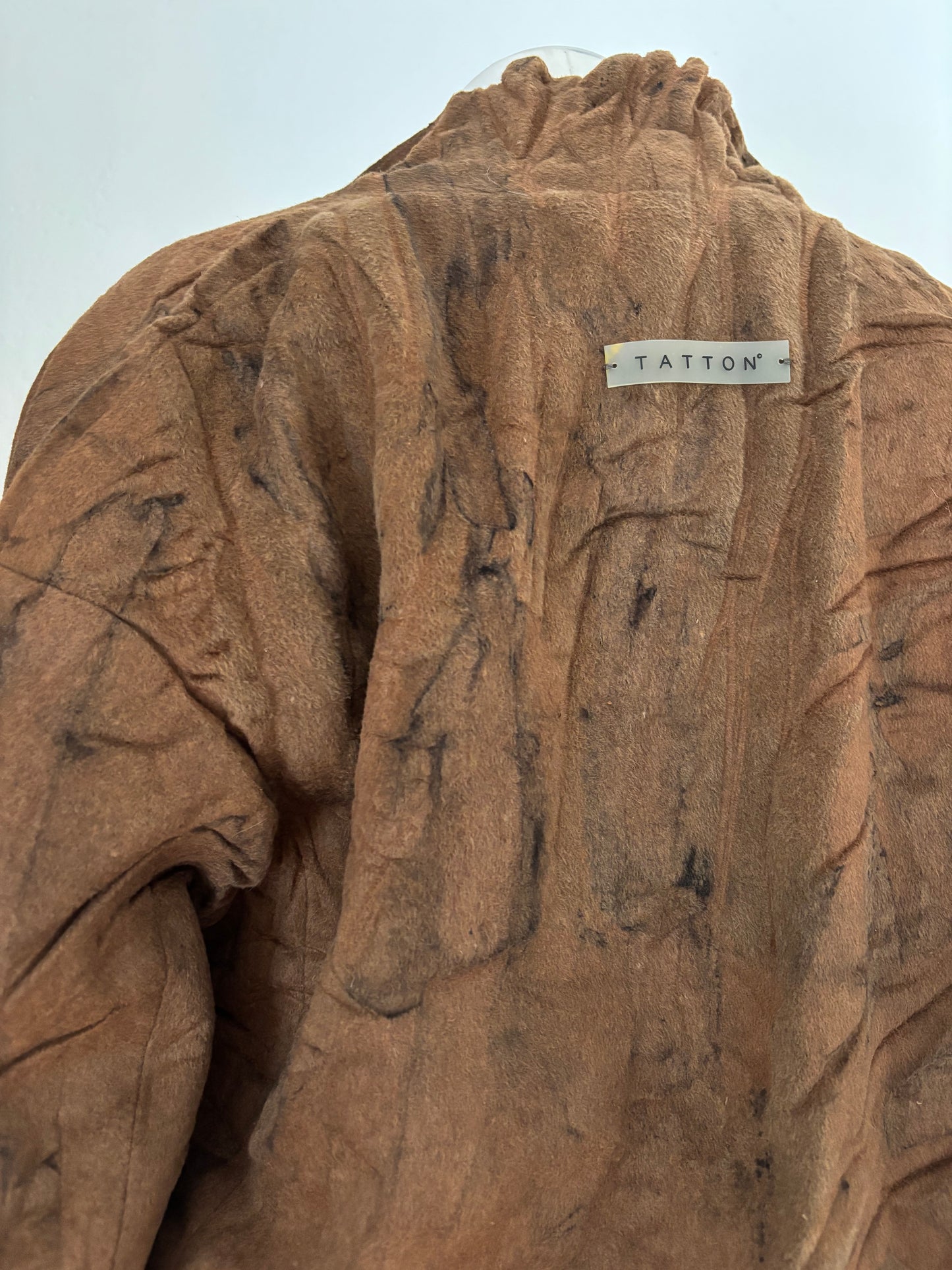 Wool eco dyed relaxed fit jacket with silk lined sleeves
