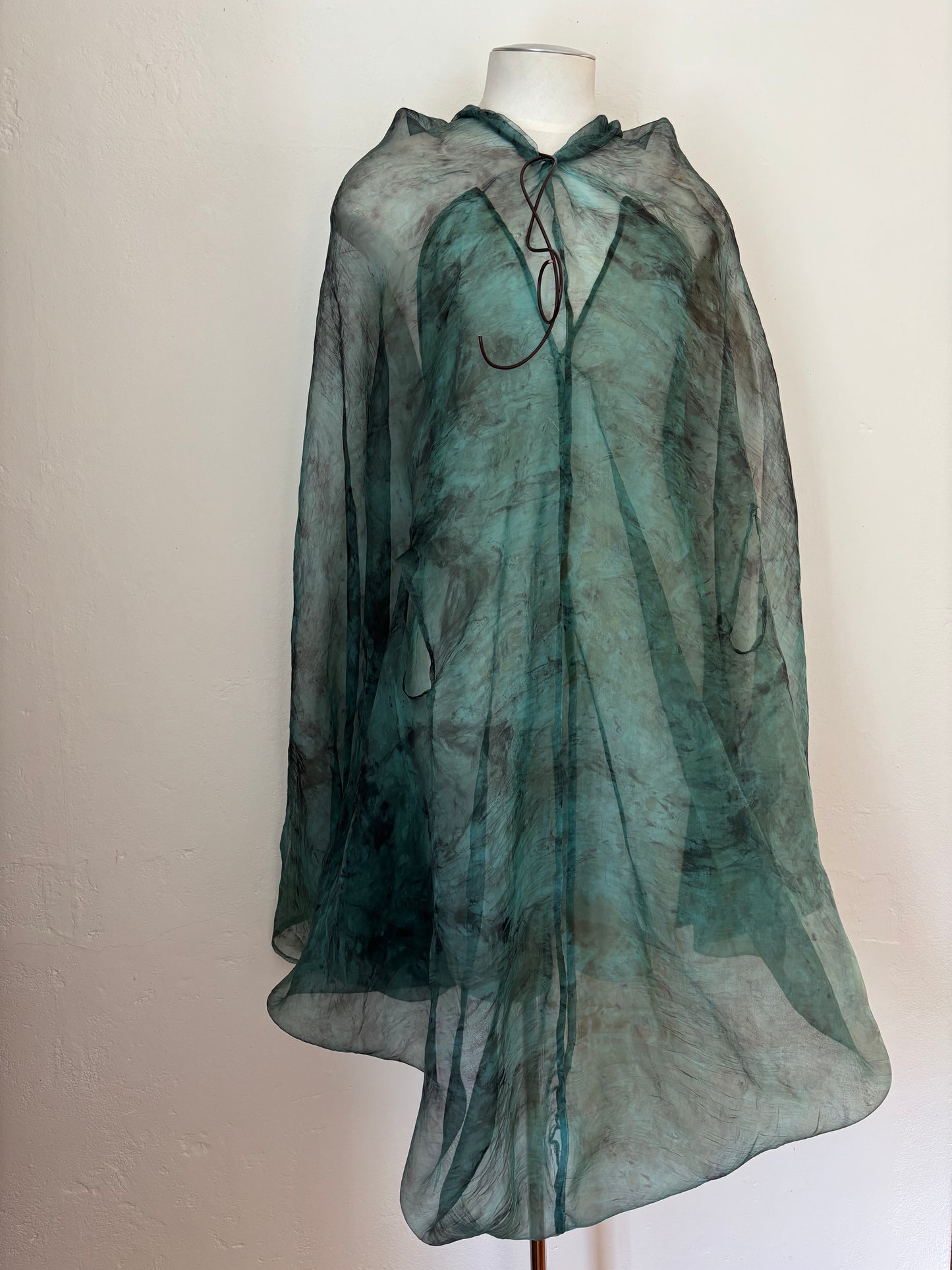 100% silk organza eco dyed draped dress.