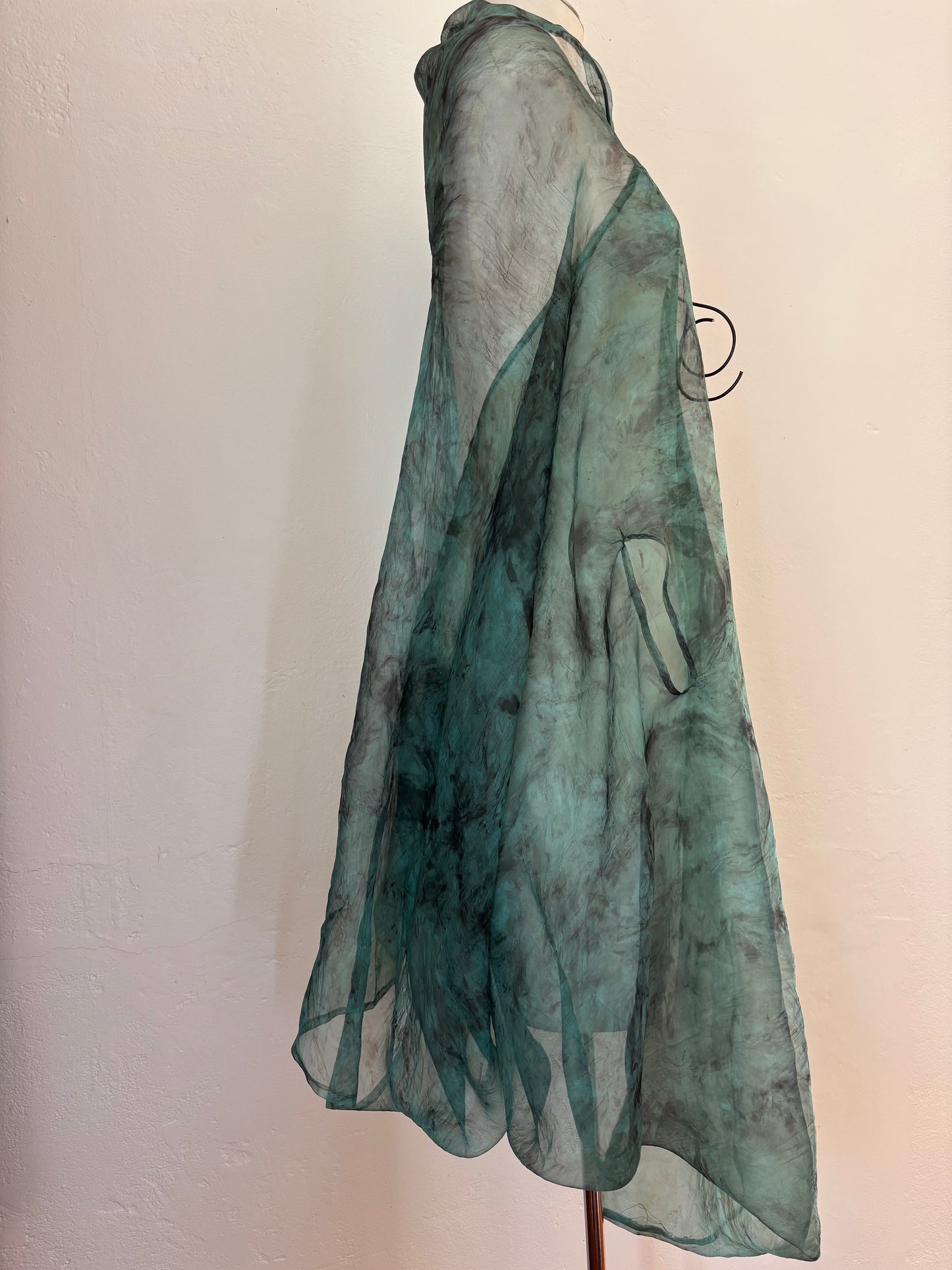 100% silk organza eco dyed draped dress.