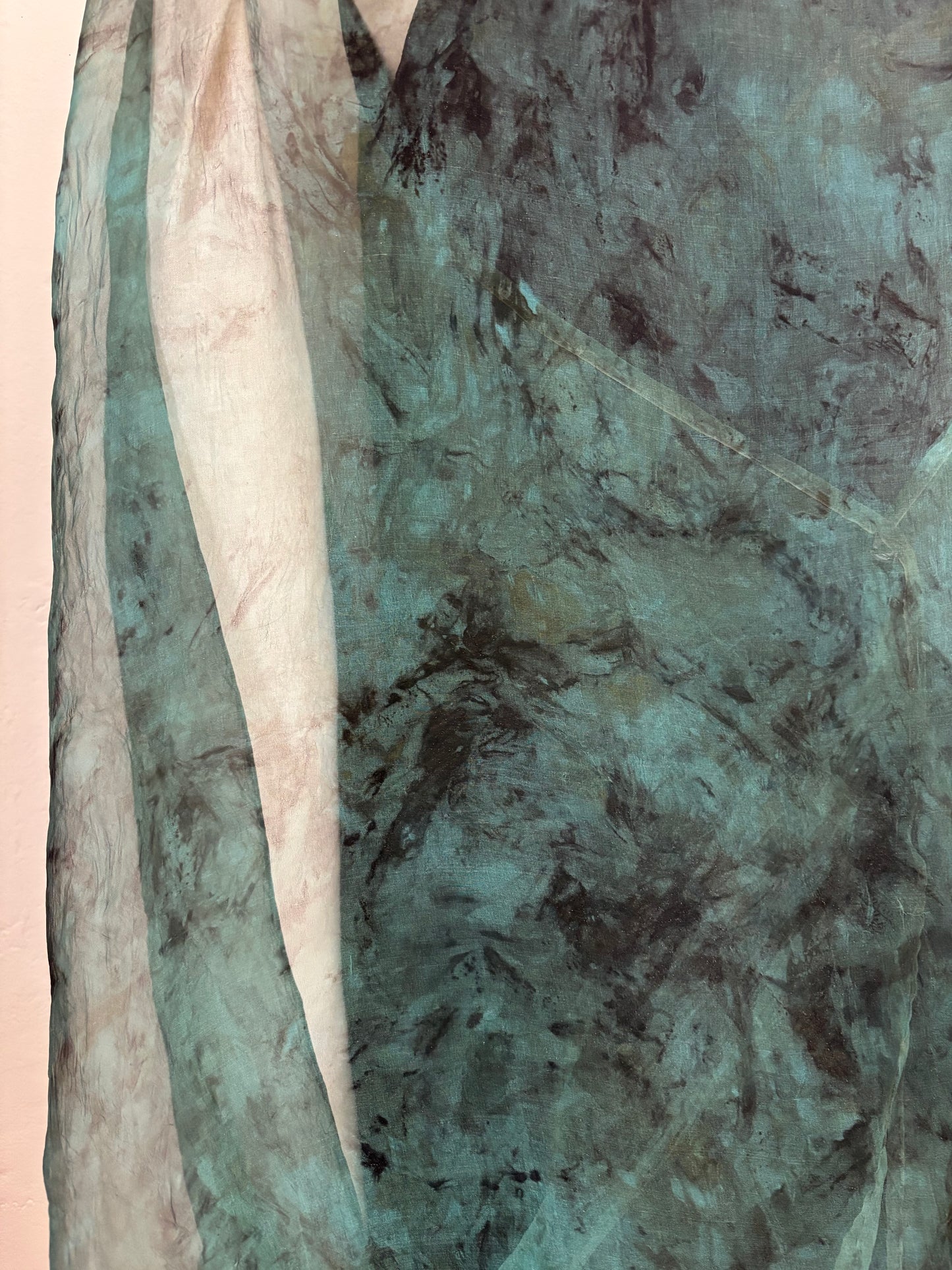 100% silk organza eco dyed draped dress.